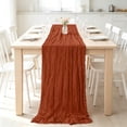 thumbnail image 6 of Leodye 1PCS Crinkled Gauze Table Runner Wrinkle Pleated Voile Fabric Tablecloth for Wedding Banquet Party Photography Background Decor -35.4x118.1Inch, 6 of 6