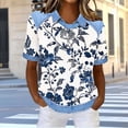 thumbnail image 1 of Jacenvly Hauts pour Femmes Liquidation Mode Décontractée Col Rabattu Couleur Unie Manches Courtes T-Shirt Blouse Ample Printemps et Été Hauts pour Femmes Liquidation, 1 of 5