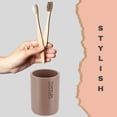 thumbnail image 5 of Modern Matte Cappuccino Bathroom Tumbler, Minimalist Design Toothbrush Holder, Versatile Home Organizer, 5 of 6