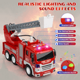 Boy Fire Truck Toy, Children Fire Truck Model, Children Water-Spraying Toy Fire Truck with Simulated Sound and Light, Retractable Rescue Ladder Firetruck Toy, Fire Trucks for Boys Age 4-7