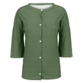 thumbnail image 5 of Cropped Knit Cardigan - 2025 Summer Lightweight Button Front Cover-Up, Ribbed Oversized Shrug | Baberdicy | Womens Half Sleeve Cardigan Shirt Cropped Button down Tops Oversized (Green | M), 5 of 7