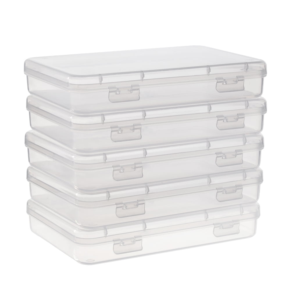 Berdeng Small Plastic Storage Bins with Lids, 3 Quart Small Storage Latch  Box, Stackable and Nestable,6 Pack, Clear with Black Buckle