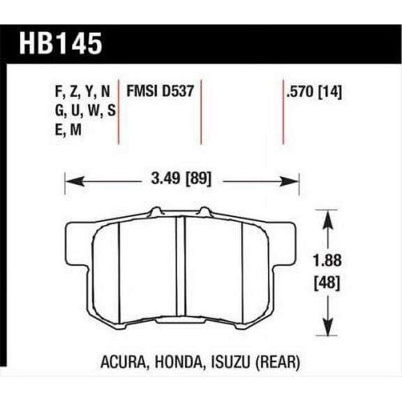 Hawk 06 Civic Si Ceramic Street Rear Brake Pads Fits select: 2007-2014 HONDA CR-V, 2015 HONDA CR-V EXL