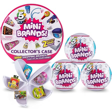 5 Surprise Mini Brands Collector's Kit Series 1 Mystery Capsule Real Miniature Brands(3 Capsules + 1 Collector's Case)