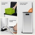 thumbnail image 6 of Casabay 16 Gal Stainless Steel Step Pedal Trash Can, Pet-Proof Soft Close Lid with 2 Removable Inner Buckets, Recycling Bin for Home, Silver, 6 of 7