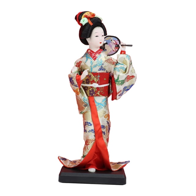 Muñeca kimono de geisha japonesa, artesanía tradicional de 9 pulgadas, estatua de niña coleccionable, figura para mesa, hogar, oficina, regalo para Estilo C