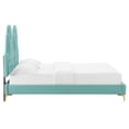 thumbnail image 6 of Modway Alexandria Tufted Performance Velvet King Platform Bed in Mint, 6 of 10