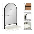 thumbnail image 2 of Kate and Laurel Chadwin Arch Wall Mirror with Shelf, Black 12x20, 2 of 10
