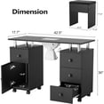 thumbnail image 2 of Ktaxon Nail Desk and Chair Set, Manicure Table Storage Station with 4 Drawers, Lockable Wheels, Black, 2 of 7