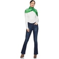 thumbnail image 3 of Stylore 100% Silk Scarf Lightweight Sunscreen Wrap Scarves Stripe Green Long, 3 of 4
