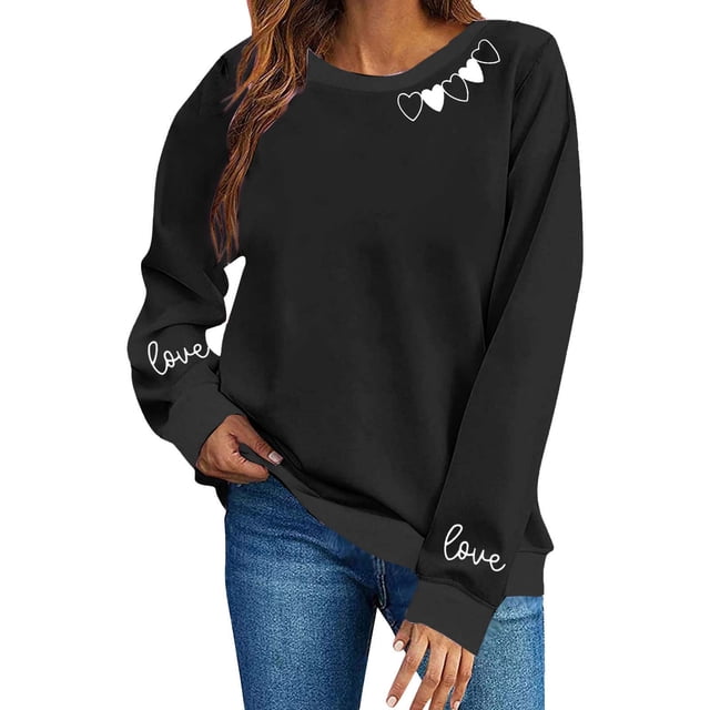 RXMEKW Chandail à Capuchon à Manches Longues pour Femmes, Mode Printemps et Hiver, Col Rond Imprimé, Sans Capuche