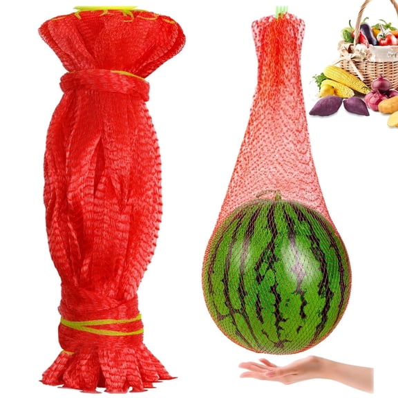 100 Pcs Melon Hammocks Melon Nets HYG Watermelon Nets Hanging Watermelon Nets Bags with Drawstring for Growing Cantaloupe Vegetables Honeydew in Vertical Garden