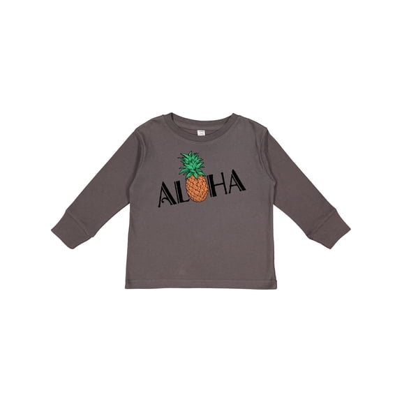 Inktastic Aloha with Pineapple Boys or Girls Long Sleeve Toddler T-Shirt