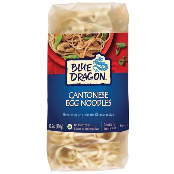 Blue Dragon Cantonese Egg Noodle, 10.5 oz, Pack of 4