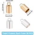 thumbnail image 4 of 40pcs 2 Colors Column Cord Ends 201 Stainless Steel End Caps 4mm Inner Diameter Smooth End Caps Terminators Cord Finding for Jewelry Making Kit Colorful, 4 of 5