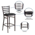 thumbnail image 3 of Pemberley Row Metal Black Bar Stool Semi-circle Footrest 42.25" Easily Assembled, 3 of 9