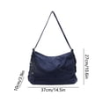 thumbnail image 3 of Bolso de mano de mezclilla para mujer, cartera vaquera vintage lavada, bolso convertible 2 en 1 tipo bandolera y hombro con asa superior, para viaje, trabajo y uso diario, negro, azul, azul oscuro., 3 of 7