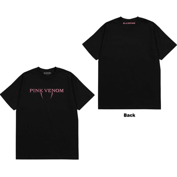 BlackPink Unisex T-Shirt Pink Venom Logo (Back Print) (Small)