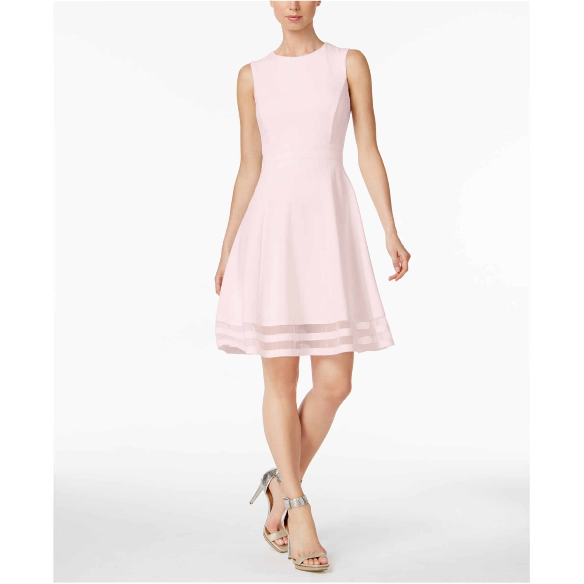 Calvin Klein Womens Illusion-Trim Fit & Flare Dress, Pink, 10P | Walmart  Canada