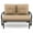 Beige, variant on Spaco Patio 2-Person Glider Bench Rocking Loveseat with Cushioned Armrest, Chaise Lounge Chair with Weather Resistant Steel Frame for Porch Garden Outside, Red