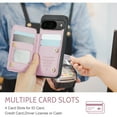 thumbnail image 6 of Case for Google Pixel 9 / 9 Pro with Card Holder, Retro PU Leather RFID Blocking Credit Card Slots Double Magnetic Clasp Flip Kickstand Shockproof Phone Cover for Google Pixel 9 / 9 Pro,Pink, 6 of 9