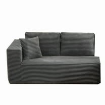 JERFIT Modern Corduroy L-Shaped Modular Sofa, Left Facing Sectional Couch for Living Room, No Assembly Required, Gray