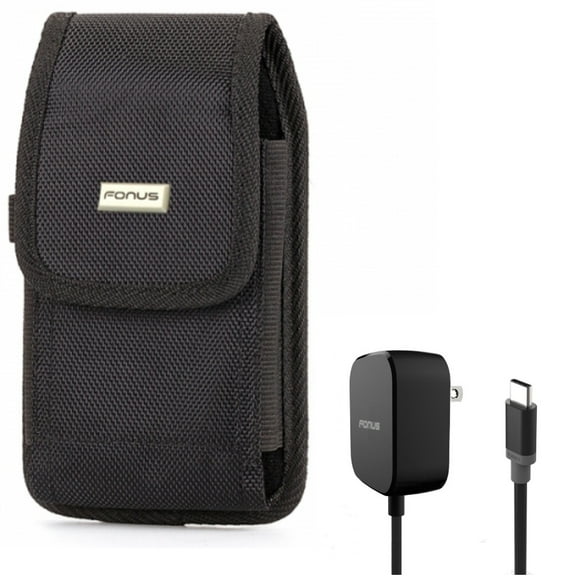 5ft Long 15W Fast Home Charger with Holster Swivel Case Belt Clip for Samsung Galaxy S22 Ultra S21 Ultra XCover Pro S9 Plus S8 Plus S20 Plus S10 Plus Fan Edition 5G UW FE 5G Note 9 8 20 Ultra