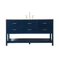 thumbnail image 3 of Elegant Decor Sinclaire 60" Aluminum Alloy & MDF Single Bathroom Vanity in Blue, 3 of 8