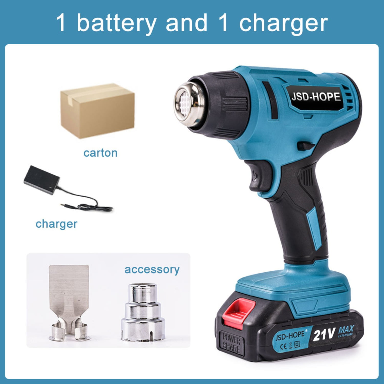 Portable Heat Gun, High-Power Industrial Hot Air Blower for Shrink Wrapping