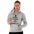 thumbnail image 3 of Keep Calm Pet Your Cat Kitty Lovers Unisex Plus Fleece Graphic Hoodie Brisco Brands 5X, 3 of 5