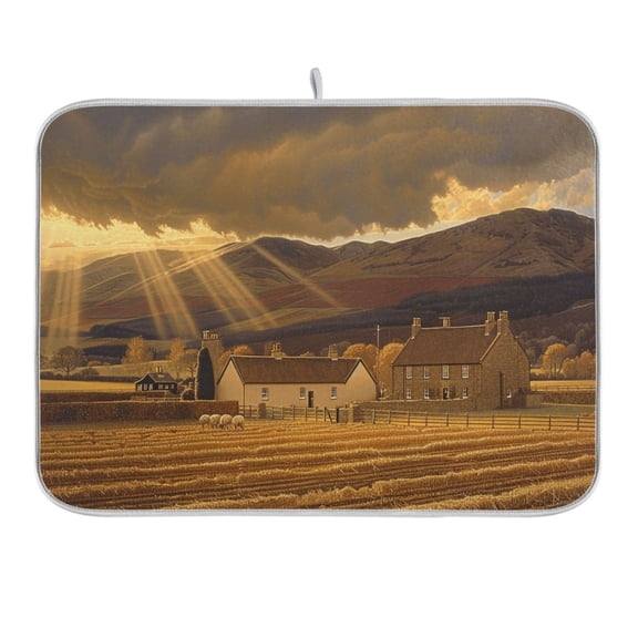 Farms with Sunshine Dish Drying Mat 16x18 Absorbent Microfiber Draining Rack Pad for Kitchen Counter Sink