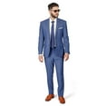 thumbnail image 3 of Slim Fit Men Suit Micro Textured Weave 2 Button Notch Collar AZAR 11812 (42 Short 36 Waist 30 Length, Slate Gray), 3 of 6