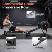 YOSUDA R2 Air Rowing Machine for Home Use with Self-Powered Monitor, 53.7 Slide Rail, Professional Adjustable Air Resistance Rower, Ergonomic Comfort Seat & Easy Vertical Storage
