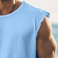 thumbnail image 7 of LEKWK Mens Tank Top Linen Lightweight Crew Neck Casual Muscle Shirts Breathable Loose Fit Comfy Solid Summer Tops Fashion Beach Vacation Daily Outfits, 7 of 7
