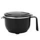 thumbnail image 1 of Tazón de sopa de fideos de acero inoxidable negro de 1200 ml con tapa Recipiente de fruta para comida casera, 1 of 1