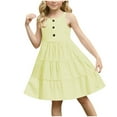 thumbnail image 5 of Girl's Summer Dress Spaghetti Strap Button Down Sleeveless Midi Dress Casual Loose Sundress A-line Dresses 3-12 Years, 5 of 5