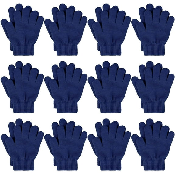 12 Pairs Kid's Winter Magic Gloves Children Stretchy Warm Magic Gloves Boys or Girls Knit Gloves