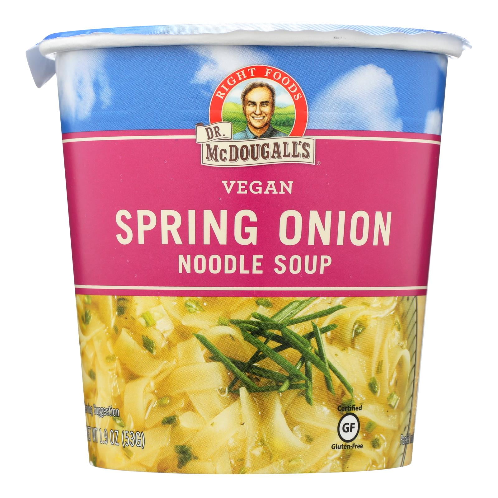 (6 Pack) Dr. McDougall's Right Foods Vegan Spring Onion Noodle Soup, 1.