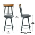 thumbnail image 5 of Steve Silver Tyler Black Metal Dark Brown Faux Leather Swivel Counter Stool, 5 of 8
