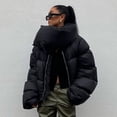 thumbnail image 4 of Chaqueta de mujer con bufanda abotonada, chaqueta de algodón cálida, chaqueta de pan para mujer, 4 of 6