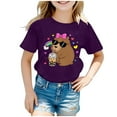 thumbnail image 4 of RTKFRFLM Kids Summer Trendy Graphic T-Shirt Boys Girls Fashion Loose Fit Short Sleeve Tee Top Big Girls Summer Print Half Sleeve Shirt Soft Breathable Cotton Youth Size 4-14, 4 of 4