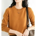 thumbnail image 5 of TANGNADE Light Sweaters for Women Long Sleeve Crew Neck Lightweight Soft Knitted Pullover Blouse, Orange S, 5 of 6