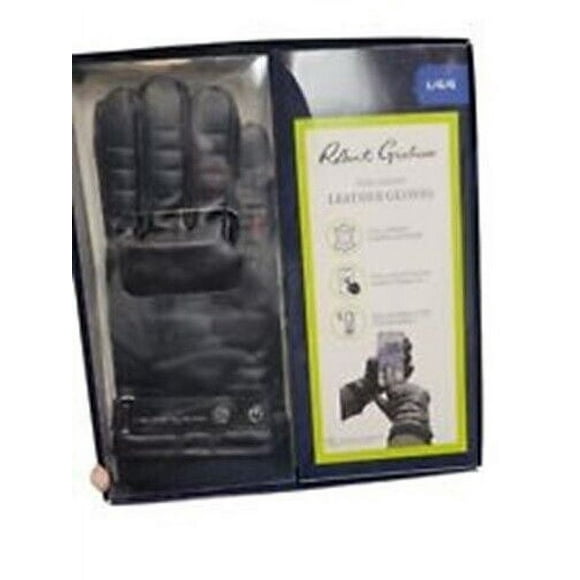 Robert Graham Gants d'Hiver en Cuir Nappa Pleine Fleur à Offrir - Noir - Grand