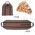 thumbnail image 3 of Bolsa de lona para leña para chimenea, Bolsa de almacenamiento para transporte de leña, Cestas para leña, Cestas para calefacción de leña, Lona sólida impermeable, Porta leña con asas para estufa de, 3 of 5