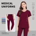 thumbnail image 2 of VIAOLI Scrubs Set - Stretchy Polyester-Spandex Medical Nursing Uniform for Women, 7 Colors, S-XXL, Uniformes Medicos Mujer, 2 of 7