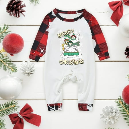 

ERTUTUYI Daddy Sleepwear For Christmas Family Matching Pajamas Cute Big Headed Deer Print Pjs Plaid Long Sleeve Tops And Pants Soft Casusal Holiday Sleepwear White 12M