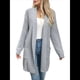 thumbnail image 1 of Cárdigan de Larga de Otoño para Mujer, Moderno Cárdigan de Punto Holgado con Bolsillos y Abertura Frontal para Invierno. Gris XL, 1 of 10