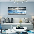 thumbnail image 6 of Wall Decorations For Living Room 3 Piece Canvas Wall Art For Bedroom Office Wall Decor Blue Ocean Wave Seascape Pictures Artwork Black And White Beach Wall Painting Art Modern Home Decor, 6 of 6