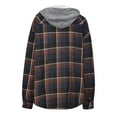 thumbnail image 6 of GigrtiJin Women's Plaid Color Block Hoodies Long Sleeve Button down Hooded Coat Fashion Casual Jackets with Pocket, 6 of 7