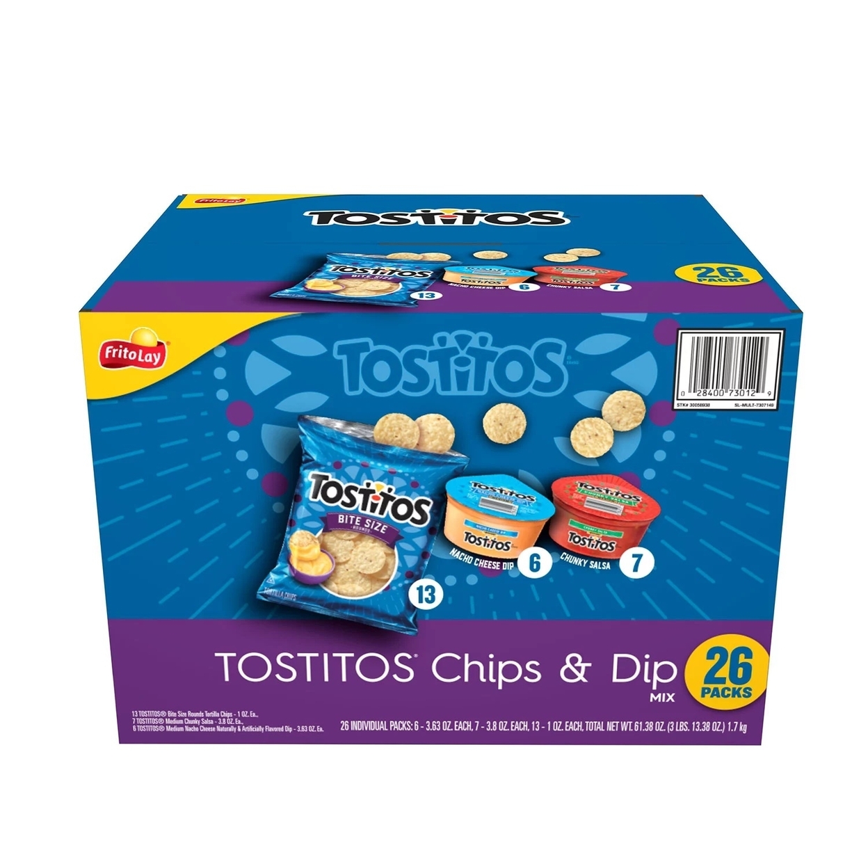 Tostitos Snacks Chips and Dip Mix Variety 61.35 Ounce (26 Count)